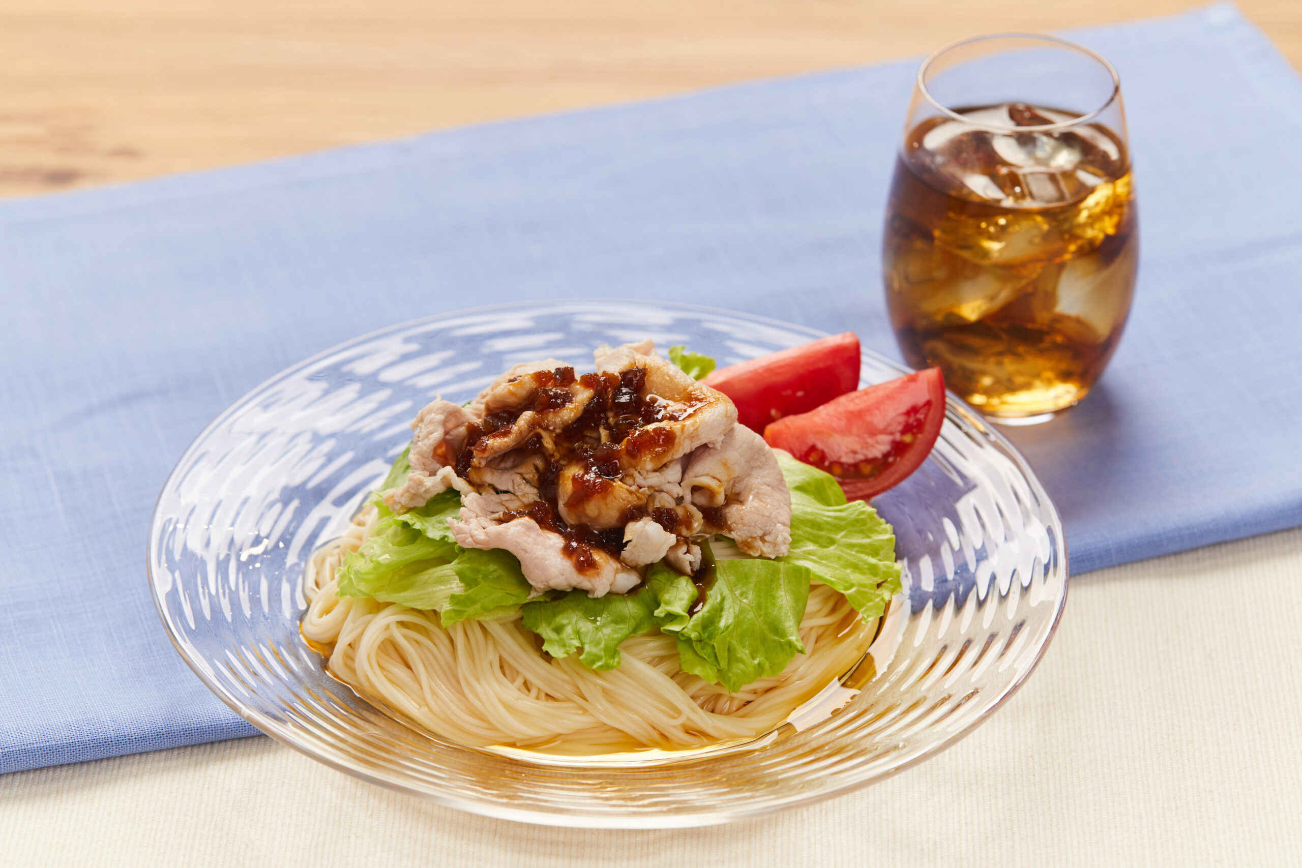 館玉ねぎのごちそうドレッシングのサラダそうめん